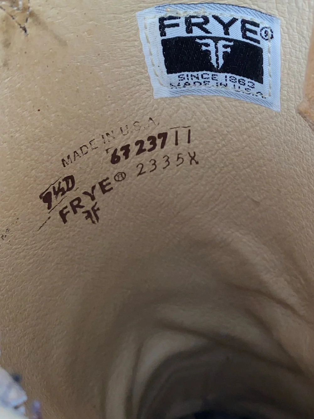 Vtg FRYE Tan Sand Western Cowboy Boot USA Mens 9.5 EUC - Picture 3 of 16